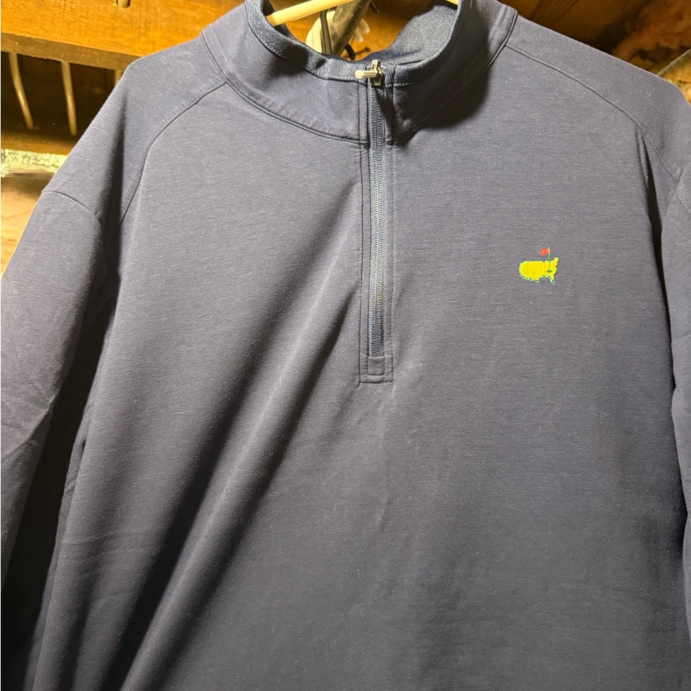 Masters Navy Quarter-Zip Performance Jacket with Yellow & Red Logo
